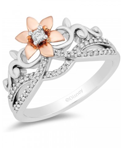 Enchanted Disney Fine Jewelry 14K Rose Gold over Sterling Silver with 1/5 Cttw Diamonds Rapunzel Fashion Ring. $69.70 Rings