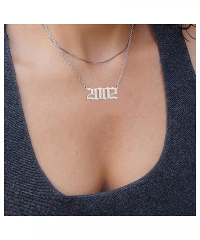 Birth Year Necklace for Women,Stainless Steel Birth Year Number Pendant Necklace Birthday Anniversary 2013 $7.13 Necklaces