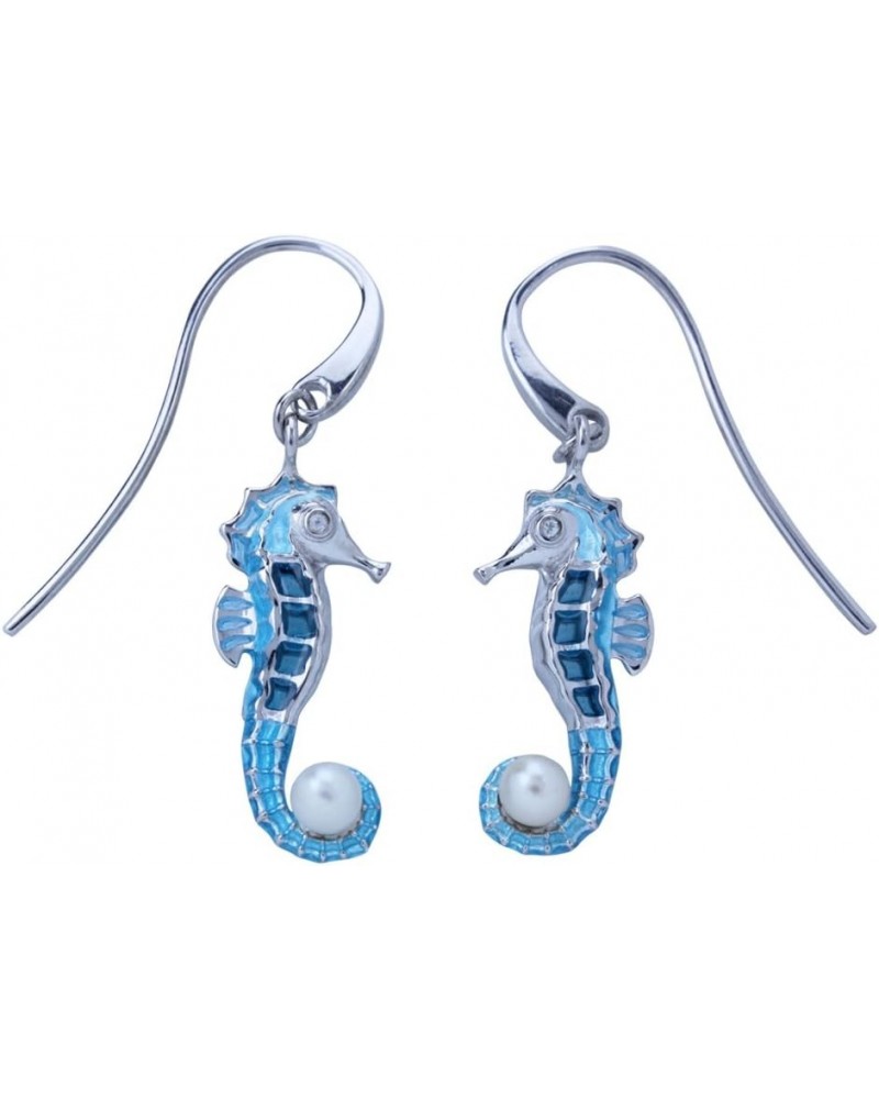 Guy Harvey Enameled Seahorse Earrings Crafted in Sterling Silver $54.60 Pendants