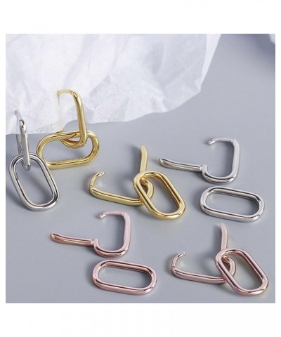 Chunky Hoop Earrings for Women Chain Link Earrings Geometric Hoop Earrings U Shape Rectangle Paperclip Earring Hypoallergenic...