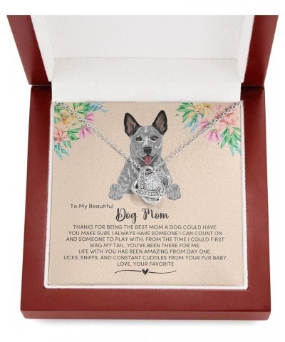 Blue Heeler Dog Mom Necklace Message Card, Fur Mum Jewelry Message, Necklace Present for Dog Lover, Australian Cattle Dog Mam...