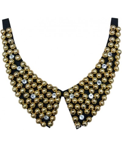 Women's Beaded Rhinestones Fake Collar Vintage Detachable Shirt Collar Stylish Faux Collar Gold $8.11 Necklaces