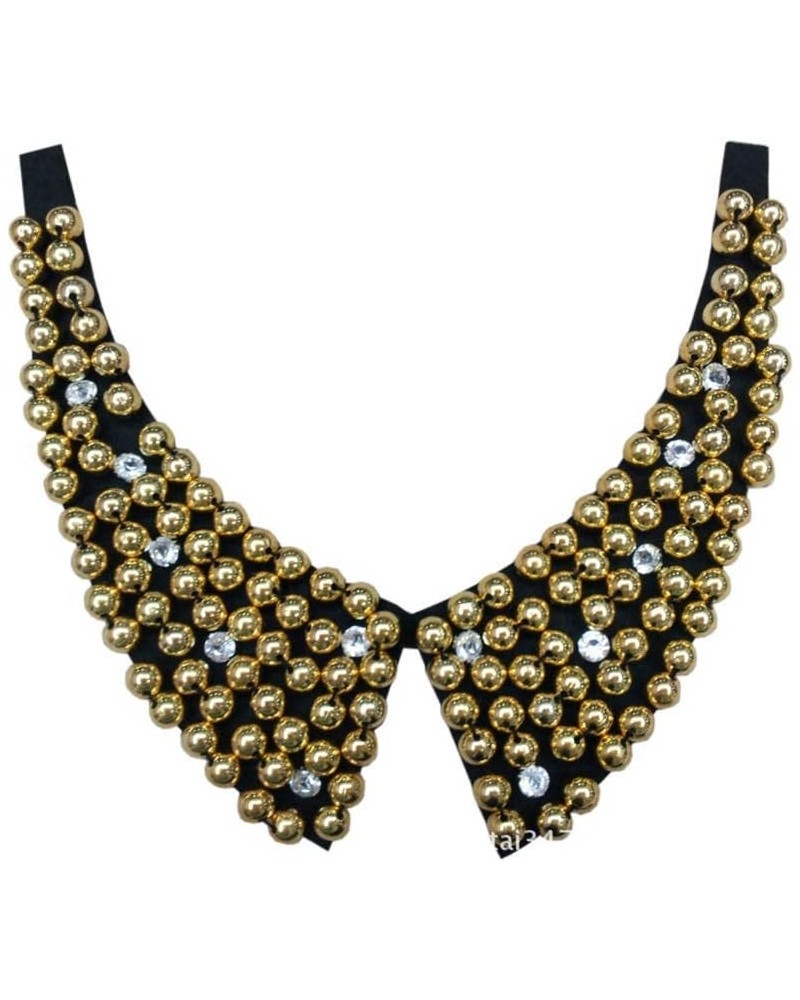 Women's Beaded Rhinestones Fake Collar Vintage Detachable Shirt Collar Stylish Faux Collar Gold $8.11 Necklaces