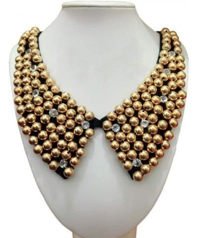 Women's Beaded Rhinestones Fake Collar Vintage Detachable Shirt Collar Stylish Faux Collar Gold $8.11 Necklaces