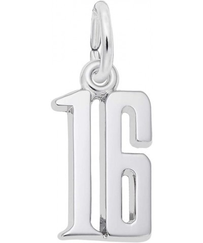 Number 16 Charm White Gold $20.80 Bracelets