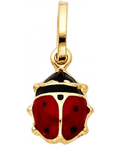 14K Yellow Gold Lady Bug Colored Enamel Lucky Charm Pendant with 0.6mm Box Chain Necklace 24.0 Inches $83.66 Necklaces