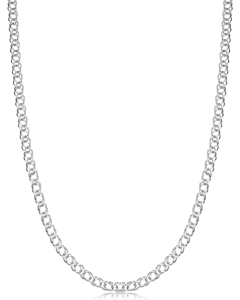 Sterling Silver 2.8 mm Double Curb Link Necklace (16, 18, 20, 22, 24, 30 or 36 inch) 36 Inches $15.59 Necklaces