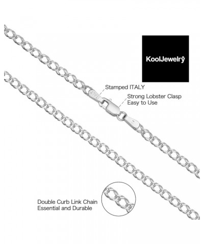 Sterling Silver 2.8 mm Double Curb Link Necklace (16, 18, 20, 22, 24, 30 or 36 inch) 36 Inches $15.59 Necklaces