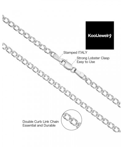 Sterling Silver 2.8 mm Double Curb Link Necklace (16, 18, 20, 22, 24, 30 or 36 inch) 36 Inches $15.59 Necklaces