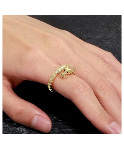 14K Gold Chinese Dragon Design Ring, Moissanite Hip-Hop Style Ring, Embracing Cultural Heritage in Urban Fashion Yellow Gold ...