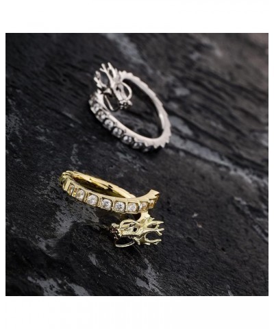 14K Gold Chinese Dragon Design Ring, Moissanite Hip-Hop Style Ring, Embracing Cultural Heritage in Urban Fashion Yellow Gold ...