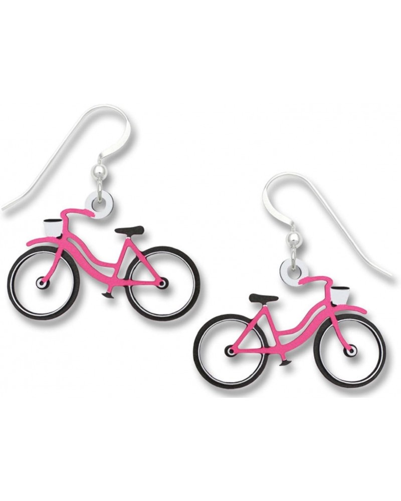 Vintage Style Pink Bicycle Earrings 1891 $9.67 Earrings