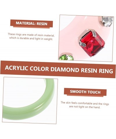 Acrylic Ring Vintage Ring Womens Diamond Rings Vintage Rings for Women Chunky Resin Rings Jewelry Resin a 2.5X2.5cm $9.29 Rings