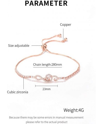 Rose Gold Plated Bracelet for Women Girls Musical Note Bracelets Music Lover Jewelry Gift $9.53 Bracelets