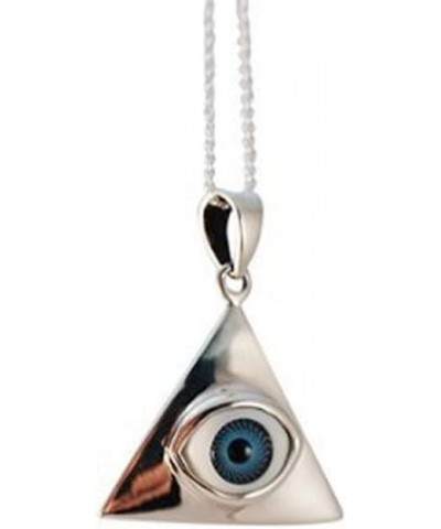 Eye of Providence Sterling Silver Pyramid Blue Eye Pendant Necklace 16-30 inch $31.88 Necklaces