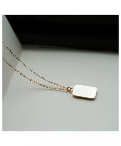 Hammered Gold Dog Tag for Women | Initial Monogram Pendant Necklace | 18k Plated Over - 925 Sterling | Personalized A-Z Lette...