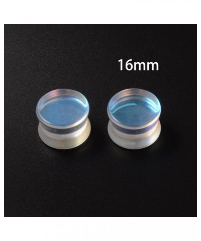 Glass Double Flare Solid Ear Plug Expander AB Colorful Flat Ear Gauge Tunnel Body Piercing Jewelry 6mm-25mm/2G-1'' Pair 14mm(...