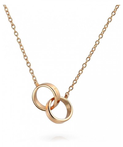 BFF Eternal Friendship Double Infinity Love Pendant Two Interlocking Eternity Circles Necklace For Women Mother Daughter Coup...