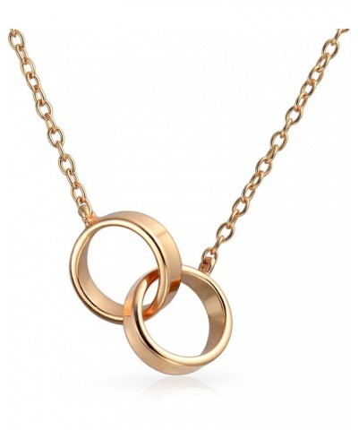 BFF Eternal Friendship Double Infinity Love Pendant Two Interlocking Eternity Circles Necklace For Women Mother Daughter Coup...