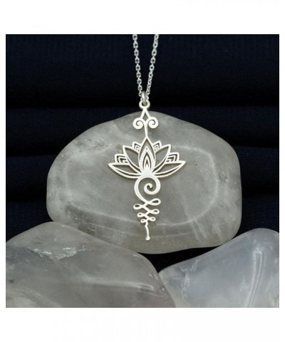 Hollow Lotus Flower Pendant Necklace Hippie Necklace With Lotus Flower Charm Yoga Jewelry Mother's Day Gifts Attractive desig...