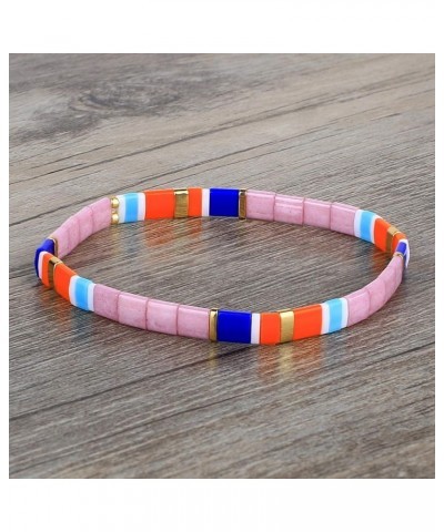 Tila Colorful Beaded Bracelets Handmade Stretch Bracelets Transparent Crystal Tile Elastic Bracelets for Women AZX01840D $9.2...