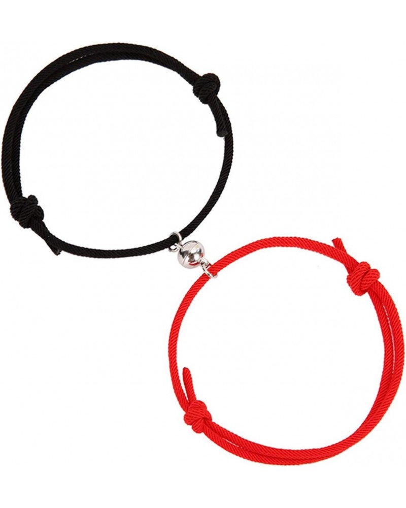 SANWOOD Bracelet 3 Pair Couples Bracelets Weaving Magnet Attract Long-distance Lover Hand Rope for Women Men Girls Boys $5.63...