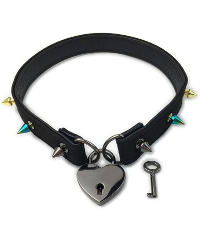 Padlock Choker Collar Necklace with Key Lolita Collar Cat Kitty Velvet Necklace with Lock and Key for Women and Men E $10.19 ...