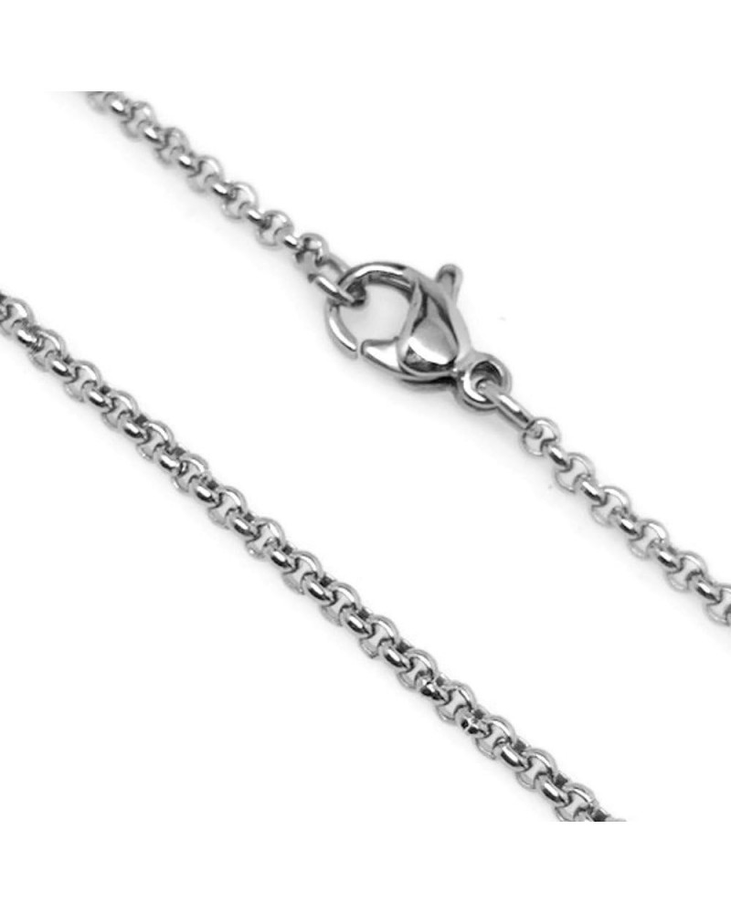 2mm Titanium Stainless Steel Rolo Chain Necklace Lobster Clasp Closure (16-24 Inch) $8.15 Necklaces