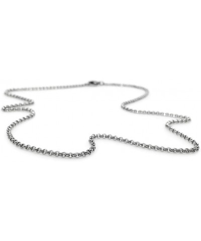 2mm Titanium Stainless Steel Rolo Chain Necklace Lobster Clasp Closure (16-24 Inch) $8.15 Necklaces