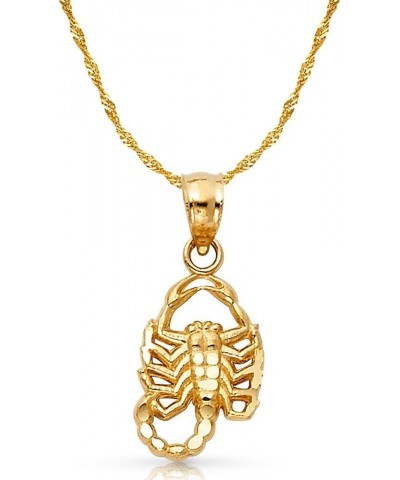 14K Yellow Gold Scorpion Charm Pendant with 1.2mm Singapore Chain Necklace 22.0 Inches $87.12 Necklaces