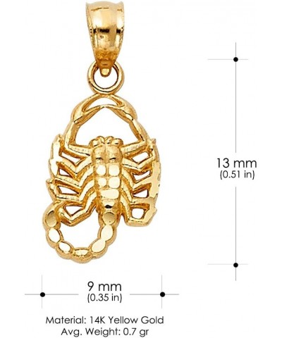 14K Yellow Gold Scorpion Charm Pendant with 1.2mm Singapore Chain Necklace 22.0 Inches $87.12 Necklaces