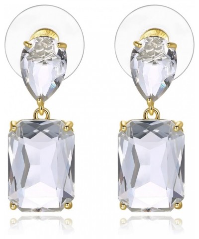 Austrian Crystal Cube Drop Dangle Plated Earrings for Women Gifts $7.79 Earrings