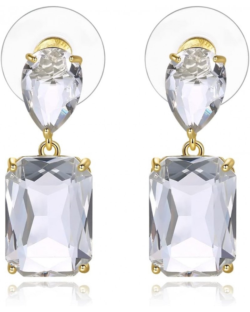 Austrian Crystal Cube Drop Dangle Plated Earrings for Women Gifts $7.79 Earrings