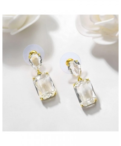 Austrian Crystal Cube Drop Dangle Plated Earrings for Women Gifts $7.79 Earrings