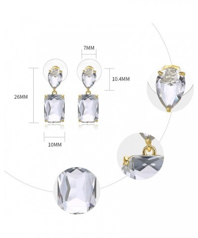 Austrian Crystal Cube Drop Dangle Plated Earrings for Women Gifts $7.79 Earrings