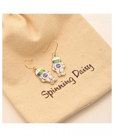 Spinningdiasy Across Universe Astronaut Earrings | For Aspiring Science Nerds White $7.94 Earrings