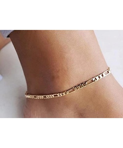 Initial Ankle Bracelets for Women, 14K Gold Plated Double Layered Initial Anklets Jewelry for Women Teen Girls P $5.71 Anklets