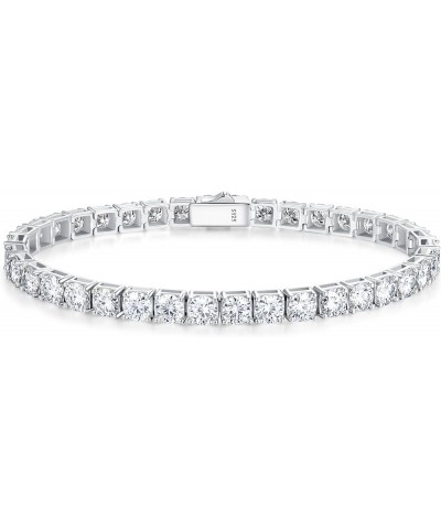 Moissanite Tennis Bracelet 4.7-19 Carats Lab-Grown Diamond Bracelets 925 Sterling Silver Diamond Tennis Bracelet 3mm/4mm/5mm ...