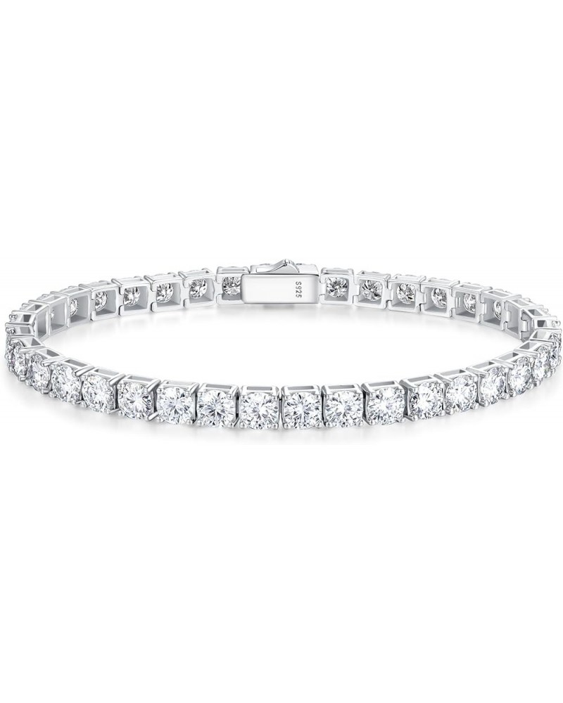 Moissanite Tennis Bracelet 4.7-19 Carats Lab-Grown Diamond Bracelets 925 Sterling Silver Diamond Tennis Bracelet 3mm/4mm/5mm ...