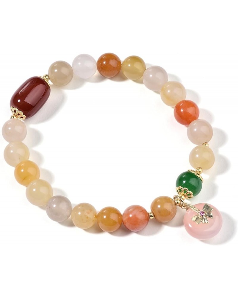 Crystals Gold Plated Beaded Friendship Bracelets Agate Jewelry Bracelet for Women Charm Bracelet Gifts for Girlfriend H $13.9...