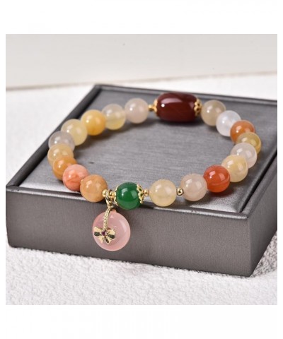 Crystals Gold Plated Beaded Friendship Bracelets Agate Jewelry Bracelet for Women Charm Bracelet Gifts for Girlfriend H $13.9...