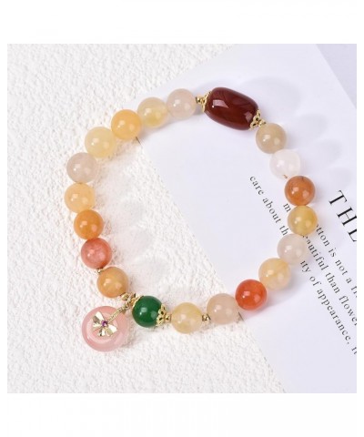 Crystals Gold Plated Beaded Friendship Bracelets Agate Jewelry Bracelet for Women Charm Bracelet Gifts for Girlfriend H $13.9...