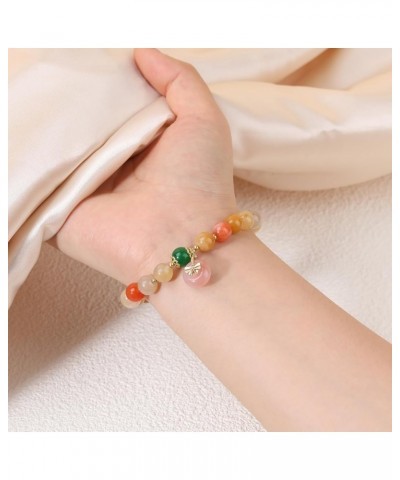 Crystals Gold Plated Beaded Friendship Bracelets Agate Jewelry Bracelet for Women Charm Bracelet Gifts for Girlfriend H $13.9...