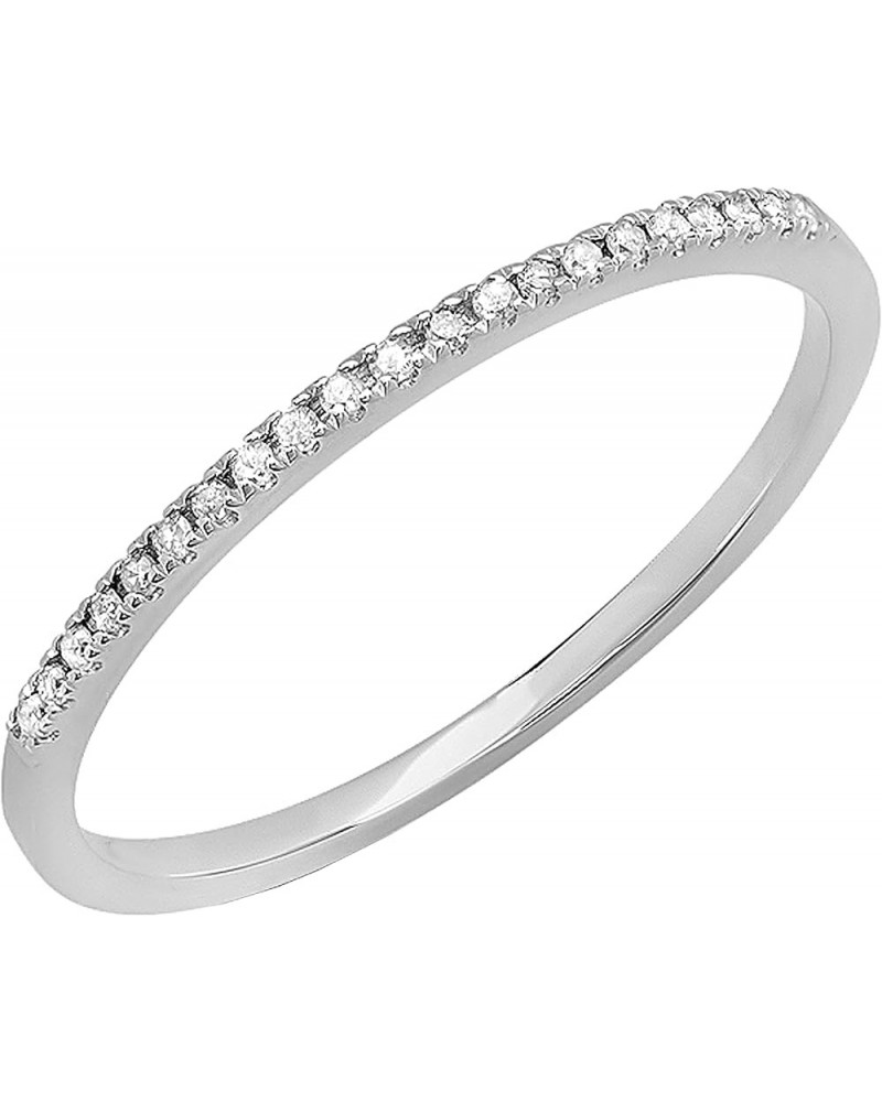 0.08 Cttw Round White Diamond Stackable Wedding Band for Women in 10K Gold 4 White Gold $90.85 Bracelets