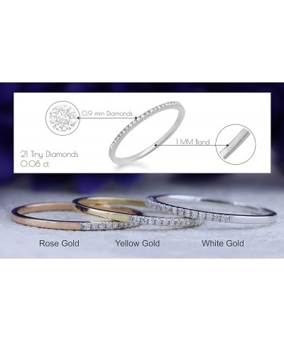 0.08 Cttw Round White Diamond Stackable Wedding Band for Women in 10K Gold 4 White Gold $90.85 Bracelets