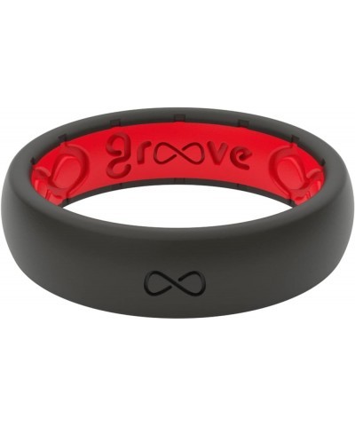 Solid Thin Silicone Ring - Breathable Rubber Wedding Rings for Women, Lifetime Coverage, Unique Design, Comfort Fit Ring Blac...