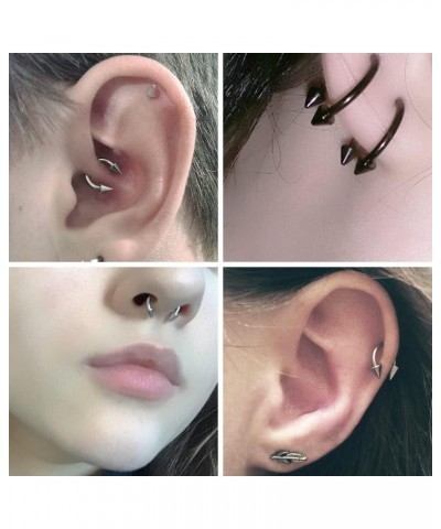 2pc Surgical Stainless Steel Horseshoe Hoop 4mm Spike Circular Barbells Earrings Cartilage Helix Septum Nose Lip Rings Spike ...