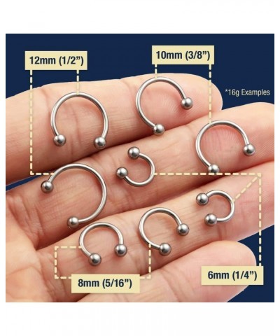 2pc Surgical Stainless Steel Horseshoe Hoop 4mm Spike Circular Barbells Earrings Cartilage Helix Septum Nose Lip Rings Spike ...