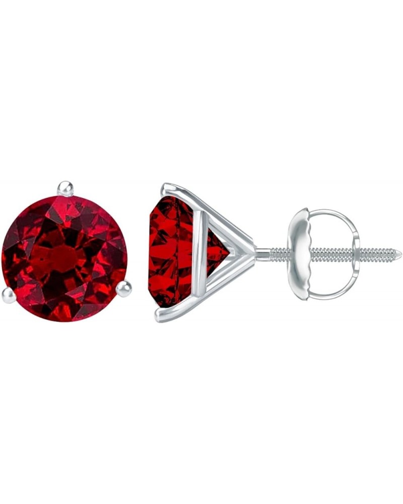 1/2-10 Carat Total Weight Ruby Stud Earrings 3 Prong Screw Back Platinum 0.5 carats $1.00 Earrings