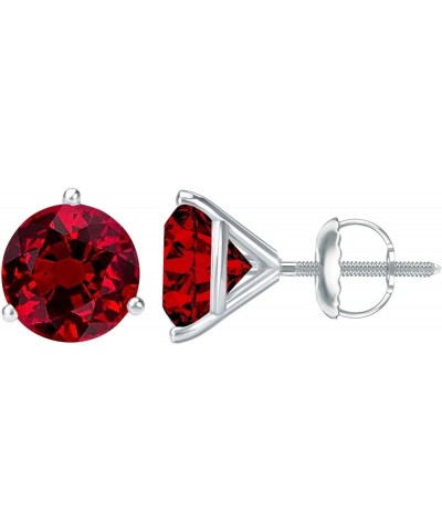 1/2-10 Carat Total Weight Ruby Stud Earrings 3 Prong Screw Back Platinum 0.5 carats $1.00 Earrings